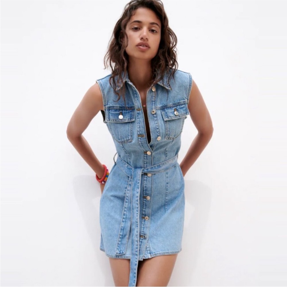 Zara Blue Denim Mini Dress